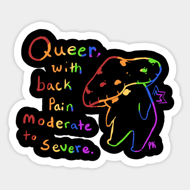 Queer with Back Pain Moderate to Severe Sticker by Cup O Isopod